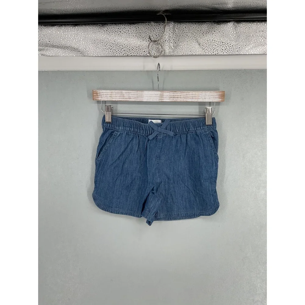 The Childrens Place Girls Shorts Poppie Wash Blue Chambray Pull On Size 8